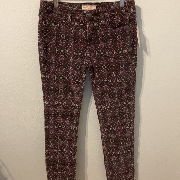 Free People printed velvet pants - Picture 2 of 3